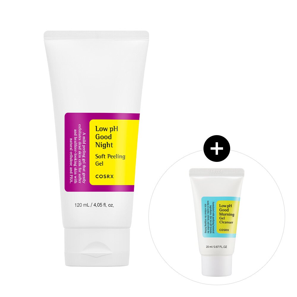 COSRX | Set especial de gel exfoliante de noche con pH bajo 120mL + gel limpiador de mañana 20mL